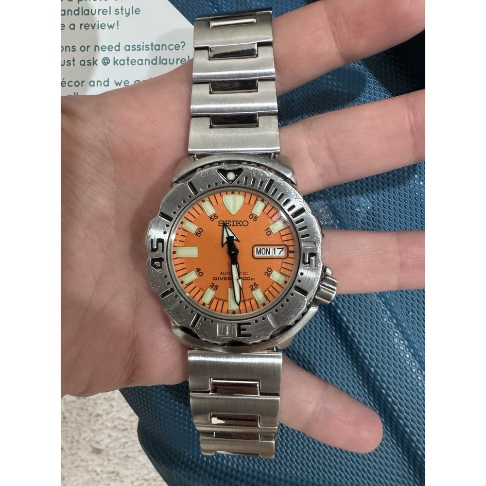 Seiko Orange Monster SKX781 Mens 42mm Orange Good 1st Gen Diver Automatic